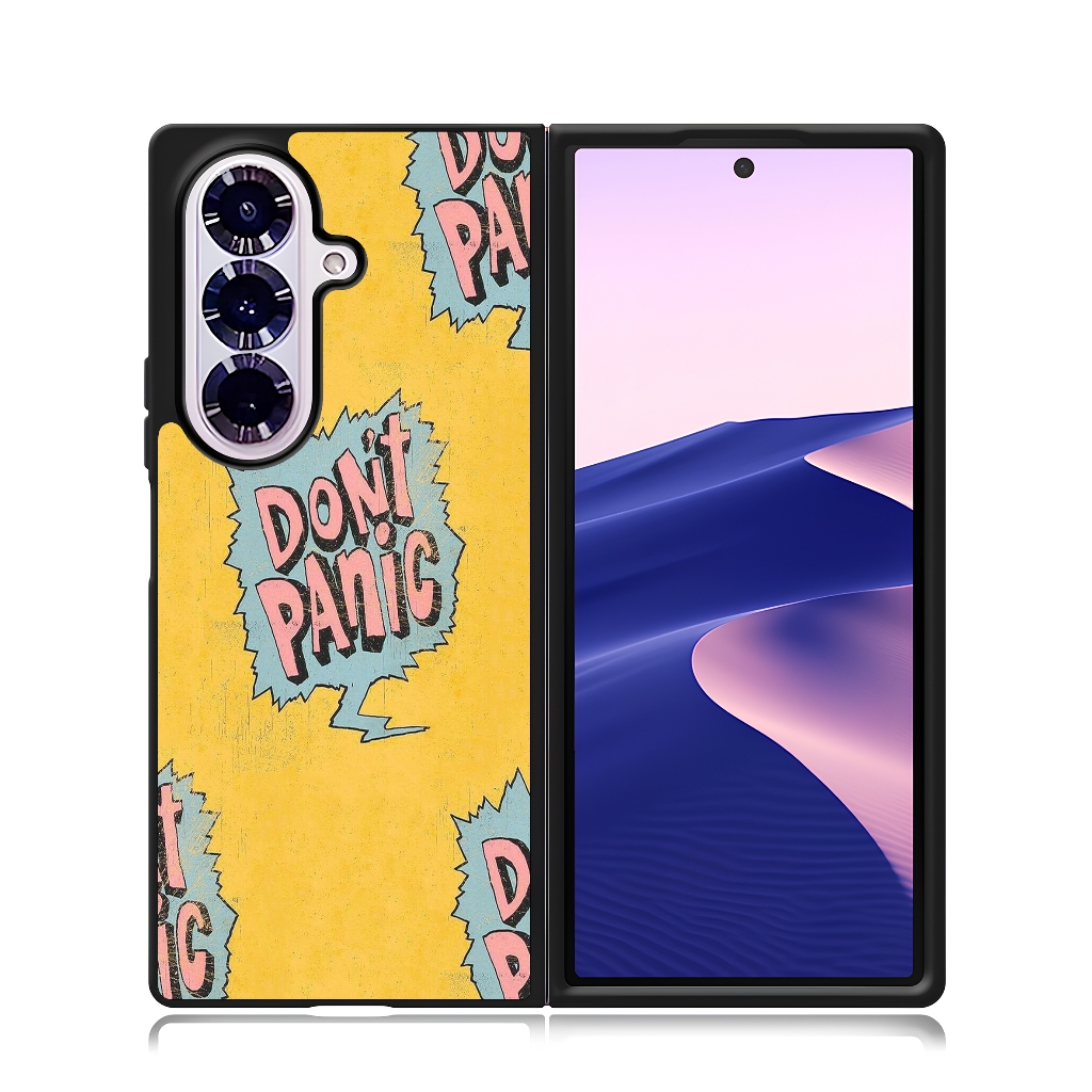 Samsung Z FOLD FLIP Series 7 6 5 4 3 เคสแข็งพลาสติกทนทาน Dont Panic สีเหลือง
