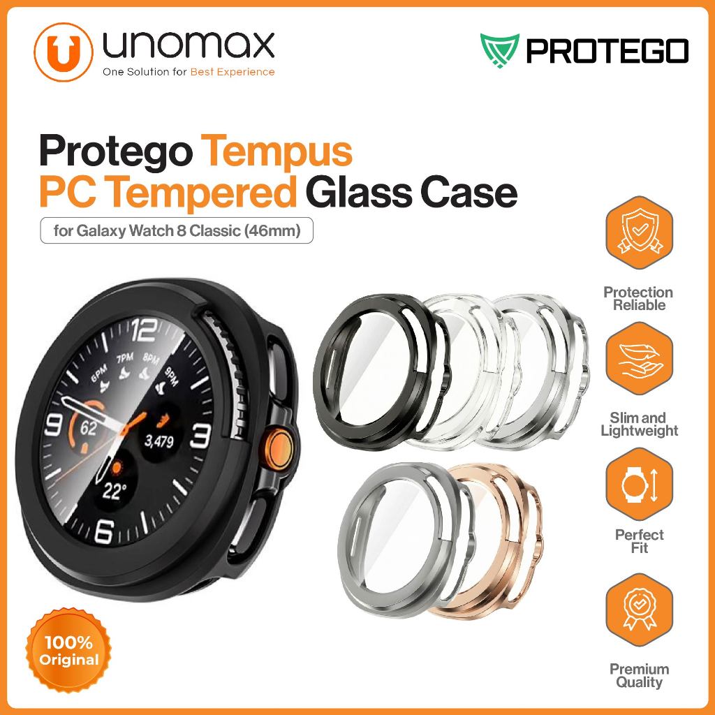 Watch Case Samsung Galaxy Watch 8 Classic (46mm) Protego Tempus PC Tempered Glass Casing (PT-064)
