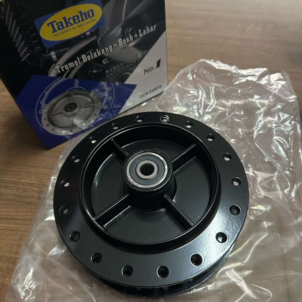 (สีดํา) TAKEHO VEGA R ใหม่ REAR DRUM REAR HUB COMPLETE BOSH BEARING LAHAR LAHER MOTORCYCLE JUPITER Z