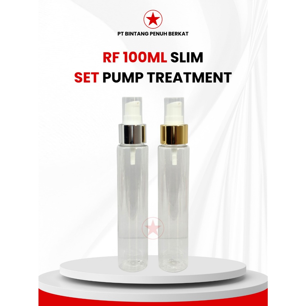 RF BOTTLE 100ML SLIM N24 CLEAR CAP PUMP TREATMENT N24 HALFCAP GOLD SILVER 100 ML N24 PUMP MONCONG
