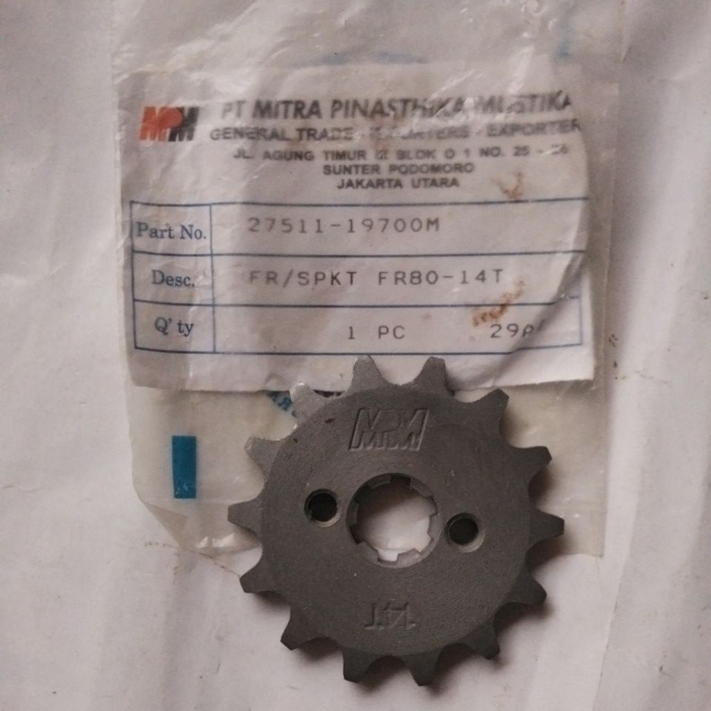 FRONT GEAR FRONT SPROCKET 420 14T MB SUZUKI FR 80 MPM