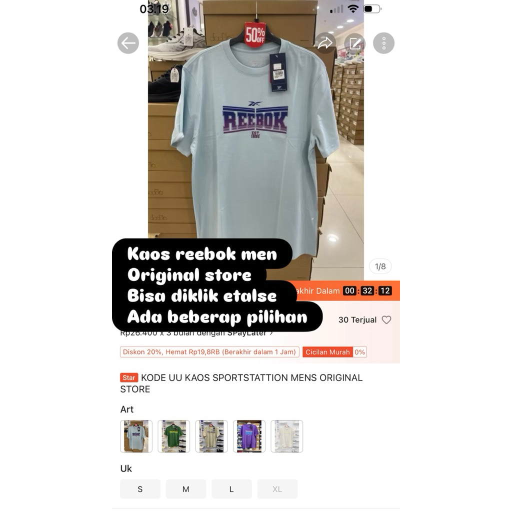 CODE UU REEBOK MENS T-SHIRT REEBOK MENS T-SHIRT