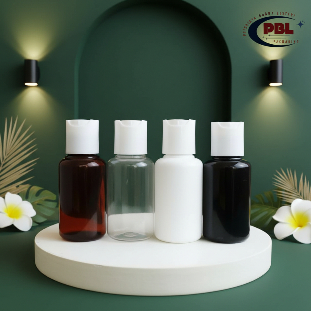 60ml Tubular Presstop Bottle / 60ml Toner Bottle / 60ml Tubular Neck PET Bottle 24 White Presstop Ne