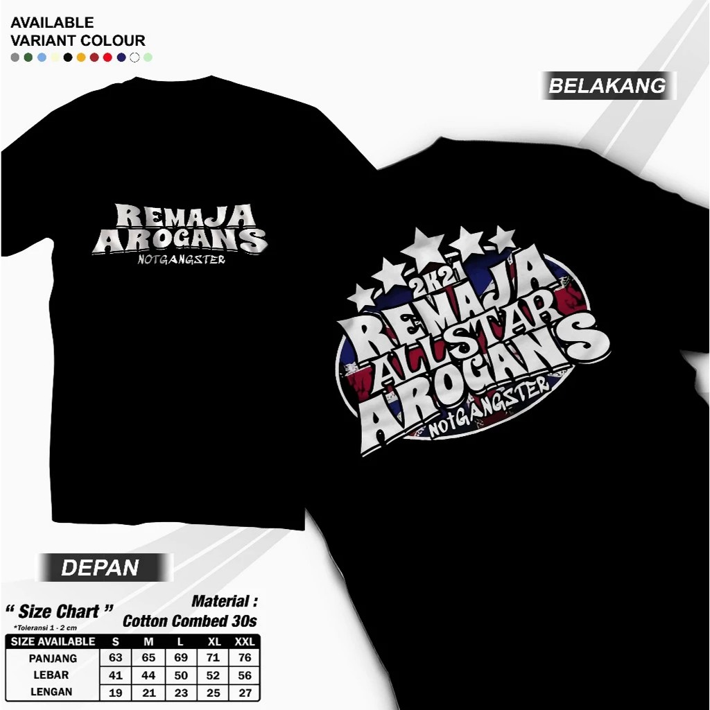 All Star Arogans Not Gangster Cotton Combed 24s Teen T-Shirt