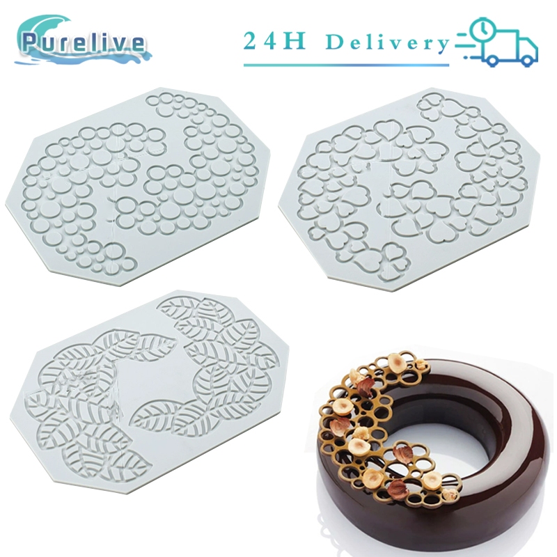 แม่พิมพ์ Tuile แม่พิมพ์ซิลิโคนใบฟองดองเหมาะสําหรับการอบ