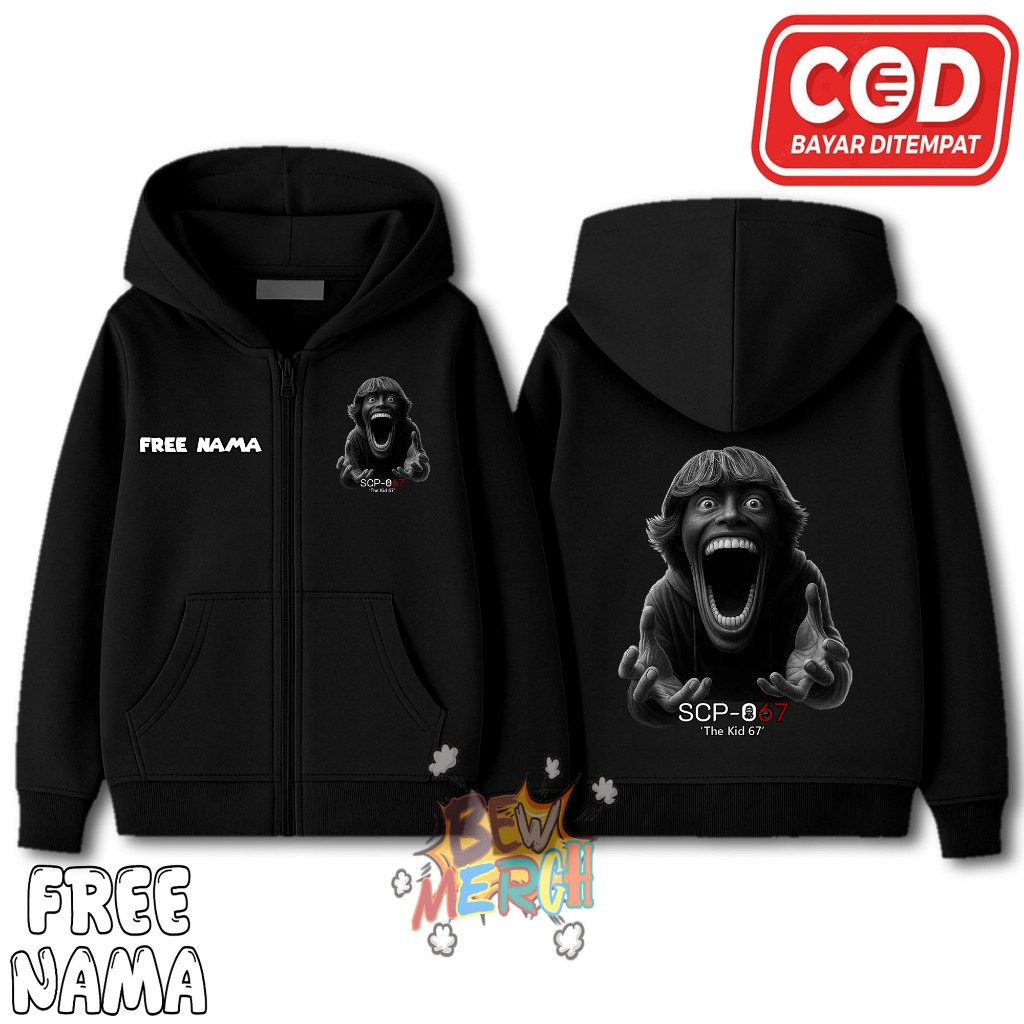 Roblox SCP 67 KID เสื้อแจ็คเก็ตมีฮู้ดมีซิปสําหรับเด็ก / Roblox SCP 67 KID เสื้อแจ็คเก็ตเด็กซิป / ชื่