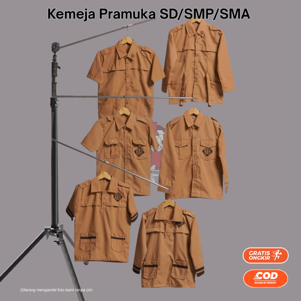 RAAL JAYA ชุดลูกเสือสําหรับลูกเสือ Siaga ชุดนักเรียนประถม กลาง และ ม.ปลาย สําหรับเด็กชายและเด็กหญิง