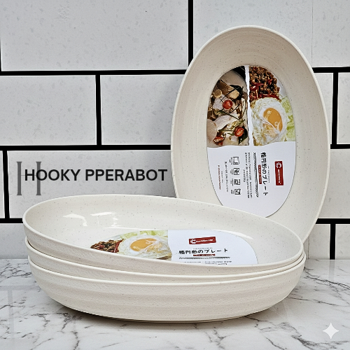 6 ชิ้น 8 INCH OVAL RAMEN จานเสิร์ฟ WHEAT RAMEN