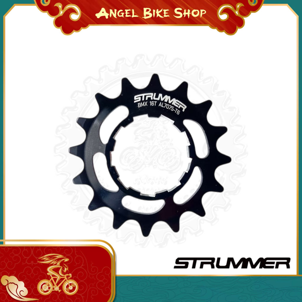เกียร์ Cog Strummer BMX AL7075-T6 16T ความเร็วเดียวสีดํา