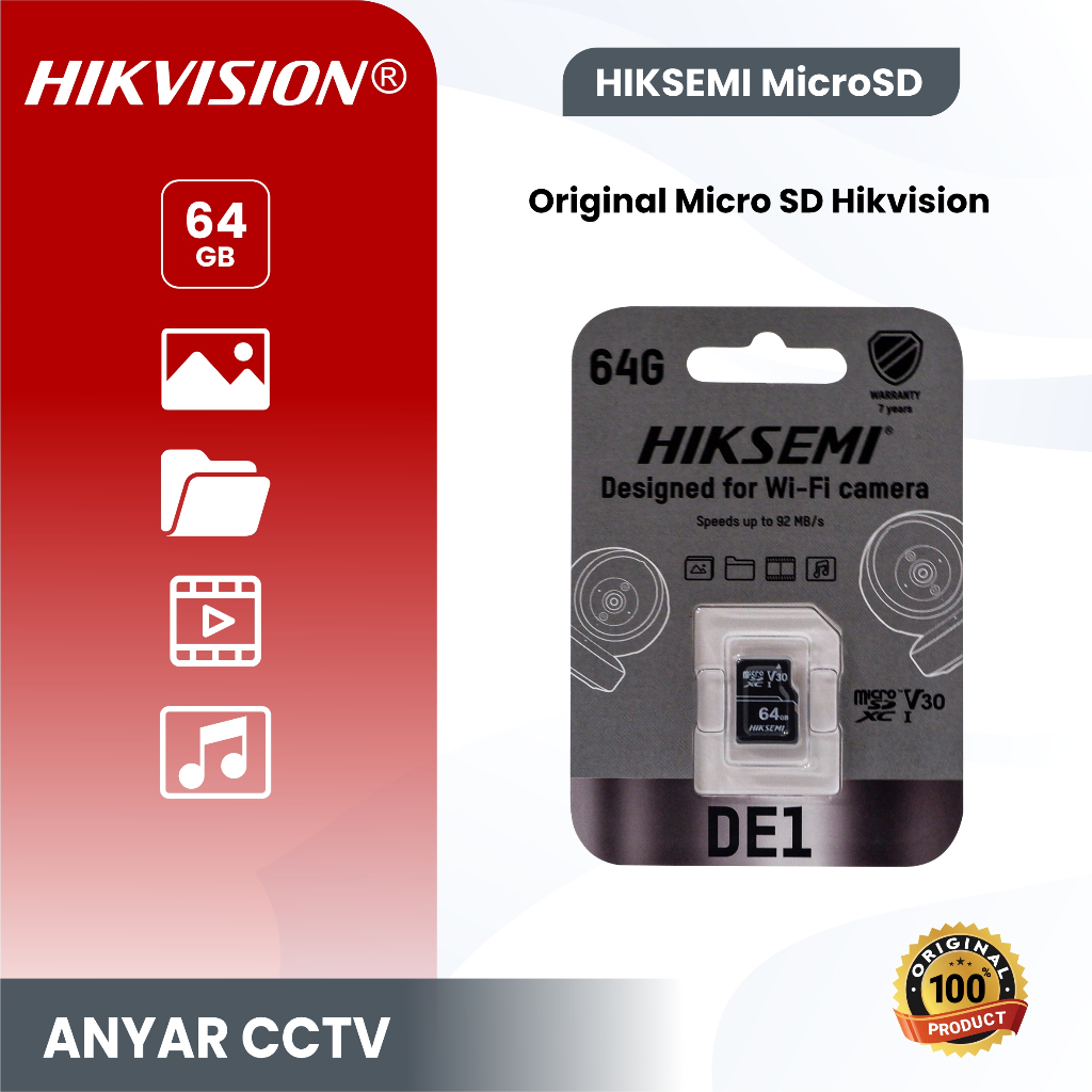 MICRO SD CARD HIKVISION SILVER MEMORY HIKVISION MEMORY CARD 64GB