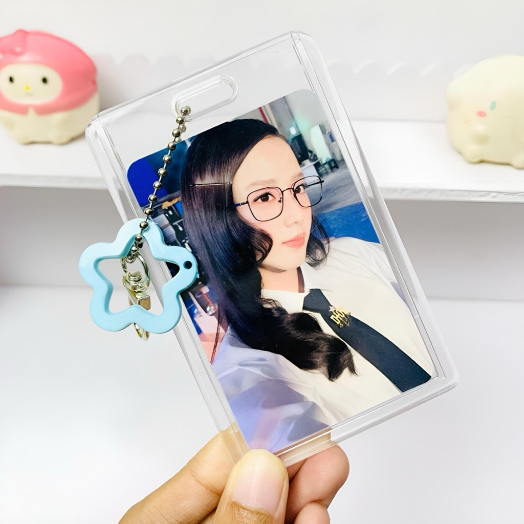 GANTUNGAN BAG CHARM JISOO BLACKPINK ซองใส่บัตรอะคริลิคบานเลื่อน + ที่แขวน