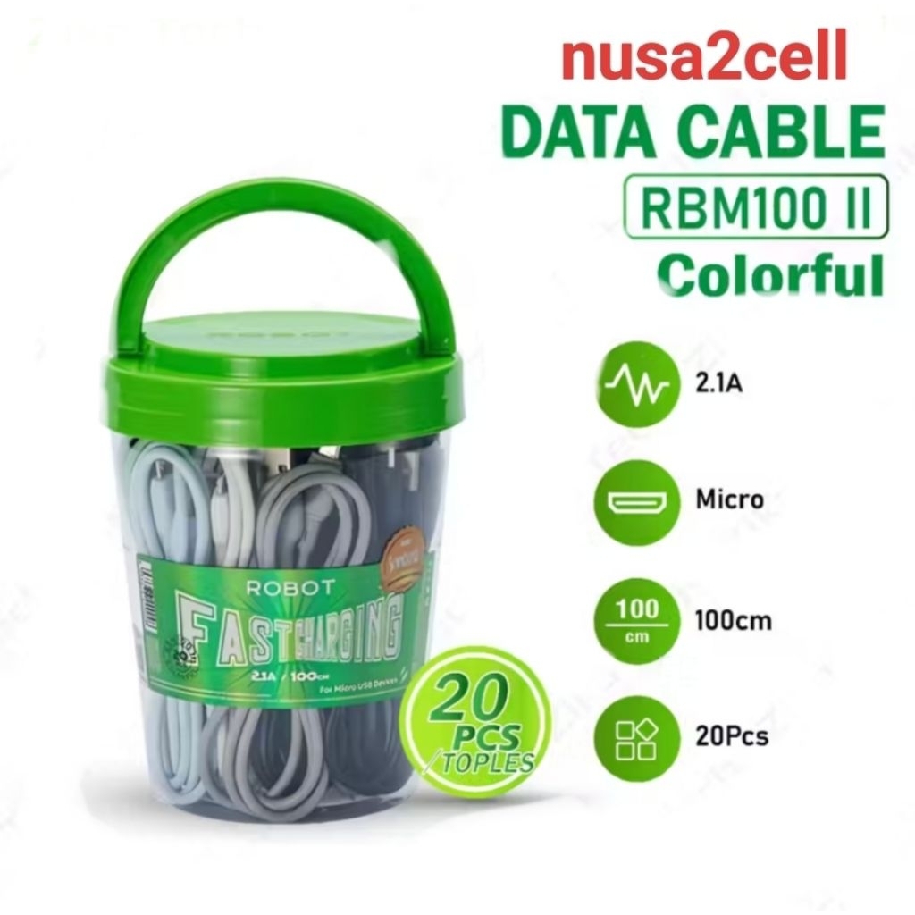 (JARS) ROBOT RBM100 II COLORFUL Micro USB Data Charger Cable RBM100 / RBC100 / D306M / D306C / D306L