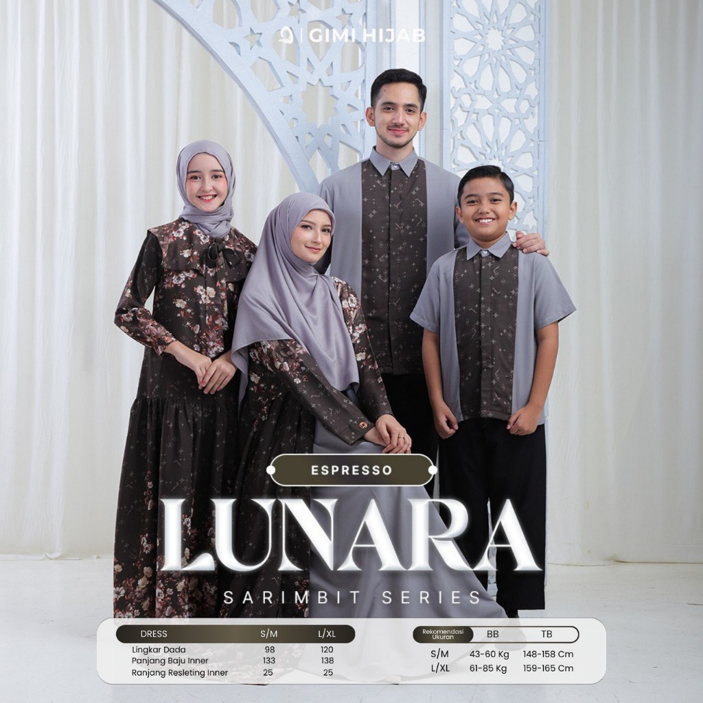 GIMIHIJAB - SARIMBIT EID 2026 LUNARA SERIES - เสื้อผ้าครอบครัวคู่ Eid พิเศษ 2026