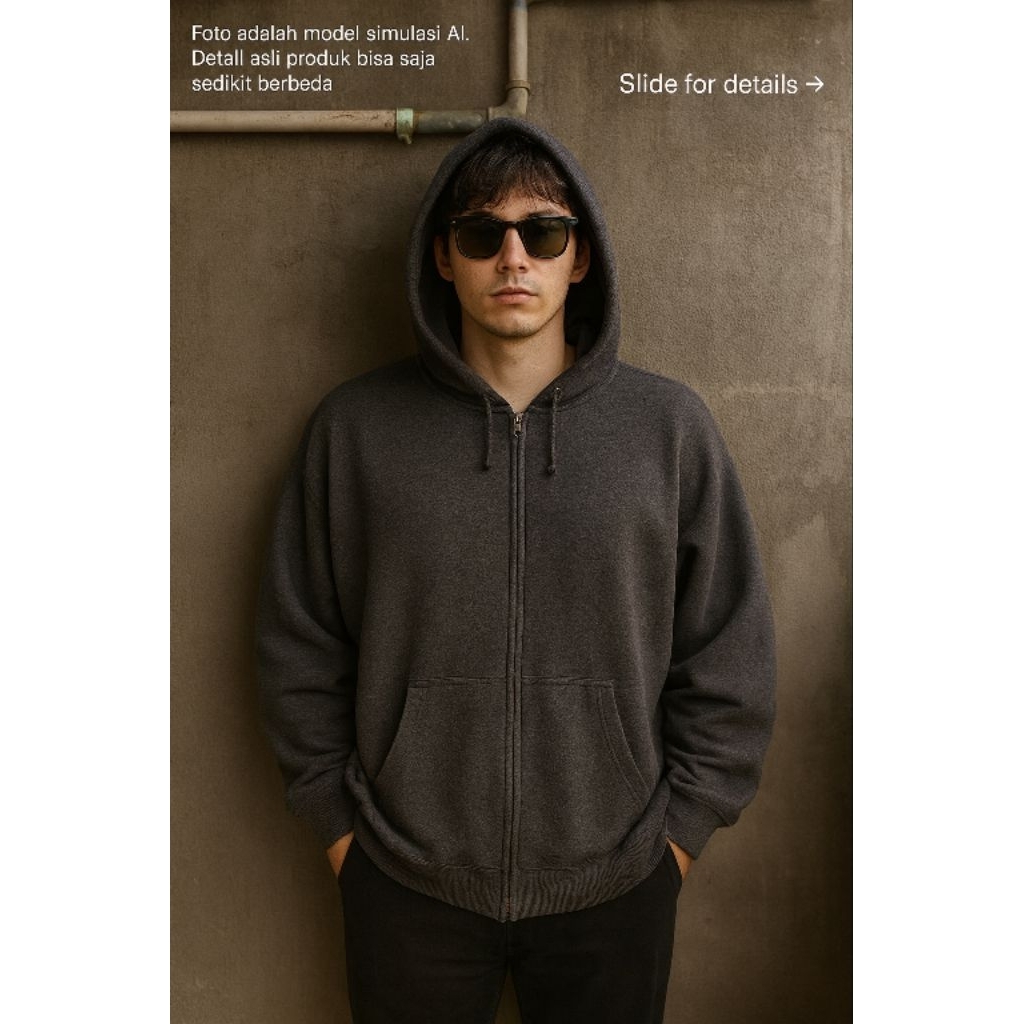 (ขนาดใหญ่ Vtg 00s) เสื้อฮู้ดซิปลําลอง UN**L0 O1 ไซส์ XL fit XXL (P70 x L63)