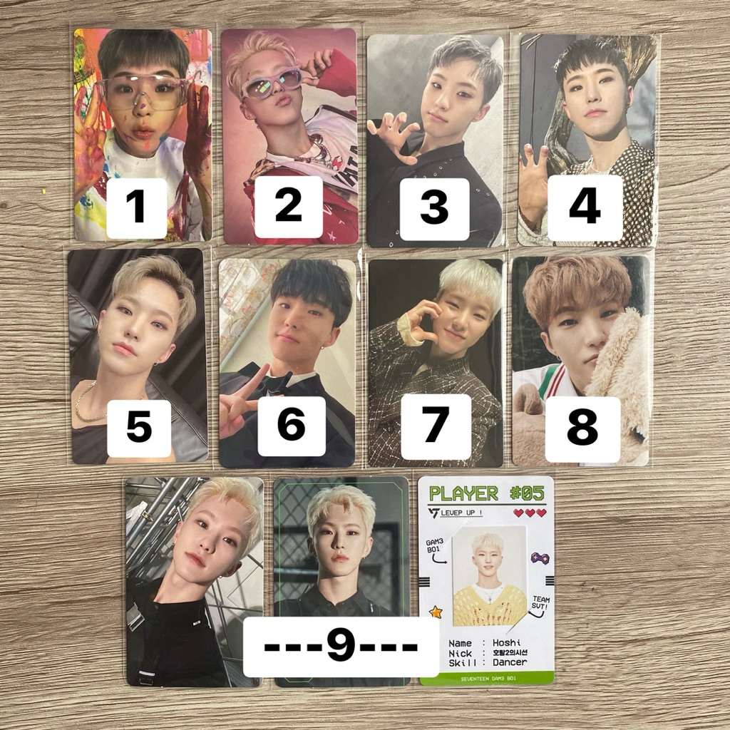 [REPRICE] SEVENTEEN HOSHI PHOTOCARD OFFICIAL svt pc scoups choups cook kkuma crim exw gyu topbir gyu