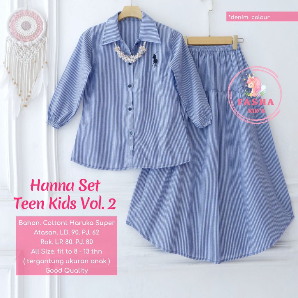 BIMY SHOP [FASHA KIDS ของแท้ 100%] ชุดฮันนา TEEN KIDS VOL 2 GIRLS SKIRT SET