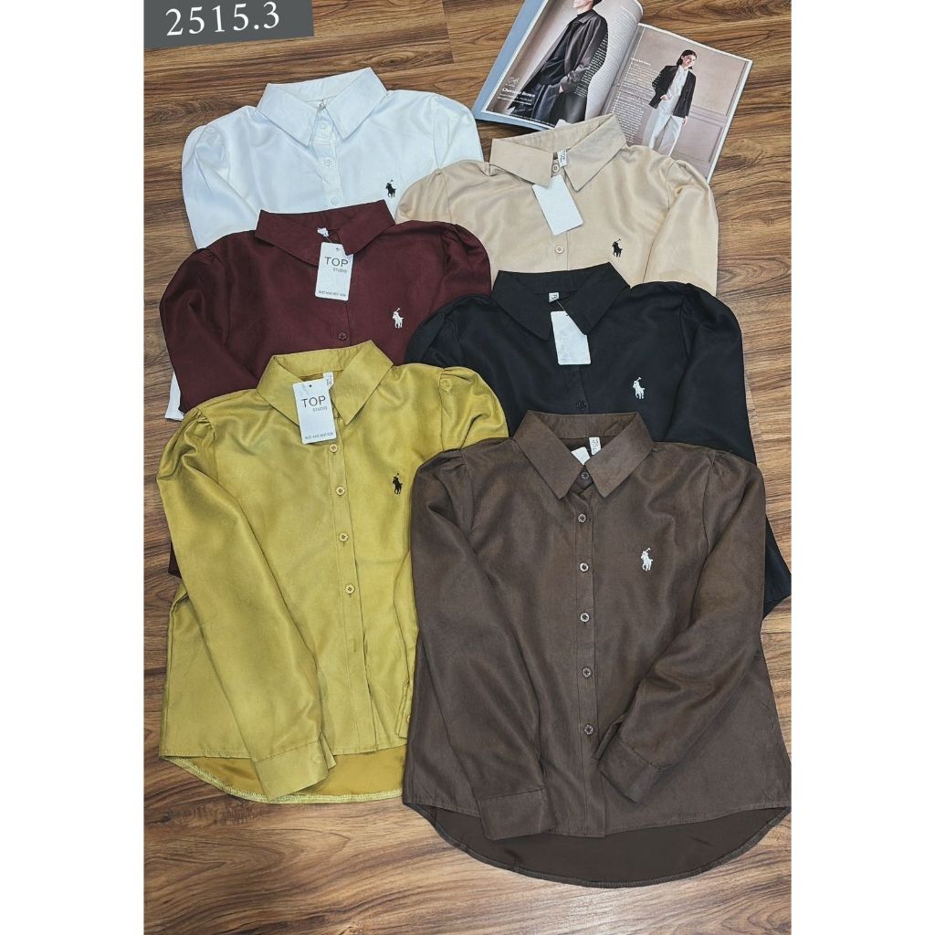 KEMEJA HAPPY SHOP - เสื้อเชิ้ตผู้หญิง TOP 2515.1 /2/3 SOFT SUEDE PREMIUM VERY BEAUTIFUL STYLISH FASH
