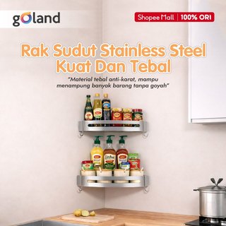 Rak Kamar Mandi Tempel Tanpa Bor - Rak Sabun Stainless Steel Anti Karat - Rak Sampo Serbaguna - Goland
