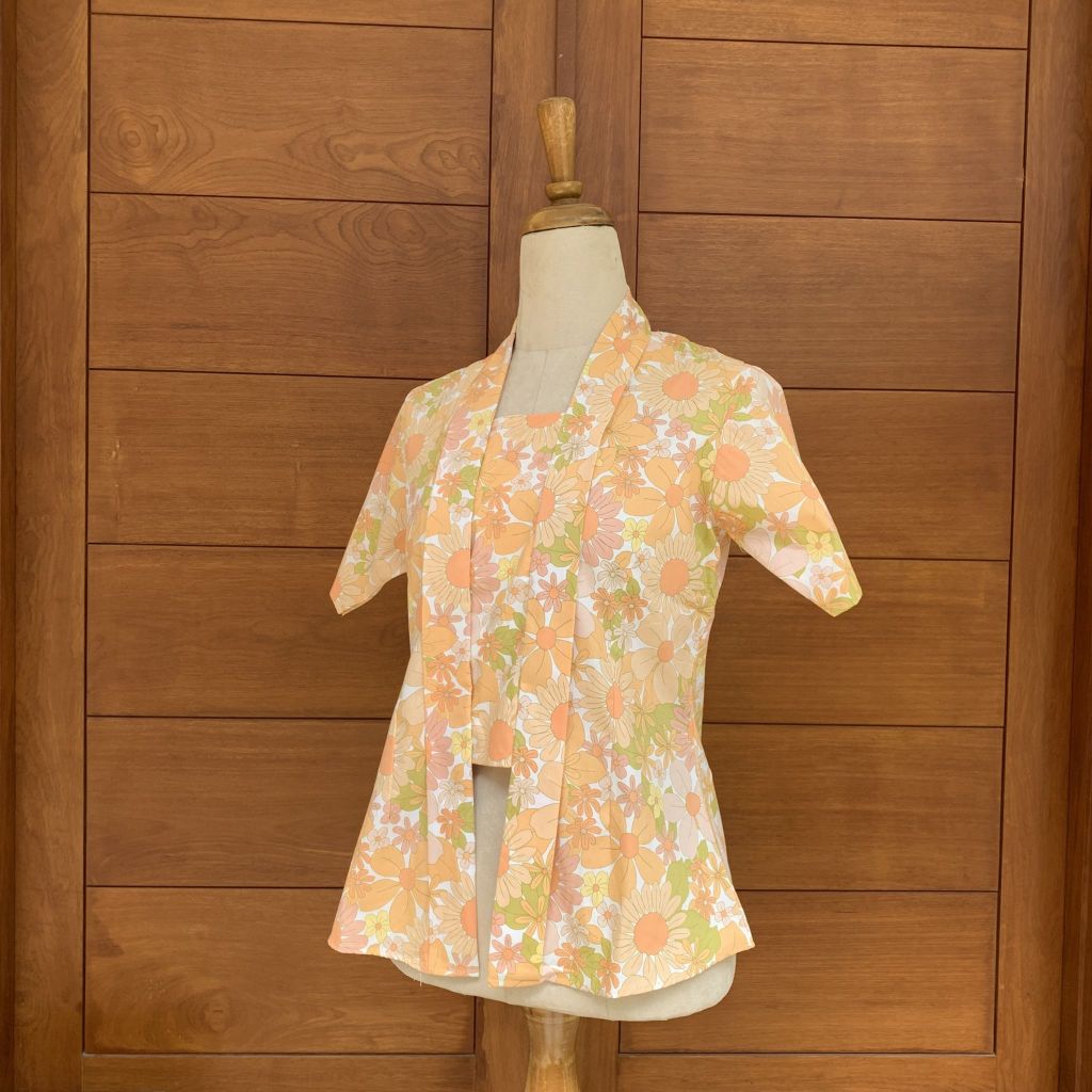 KATUN Lowes MODERN Short KEBAYA KUTUBARU Old School FLORAL Kutu New CASUAL New Kutu Short Sleeve Cot