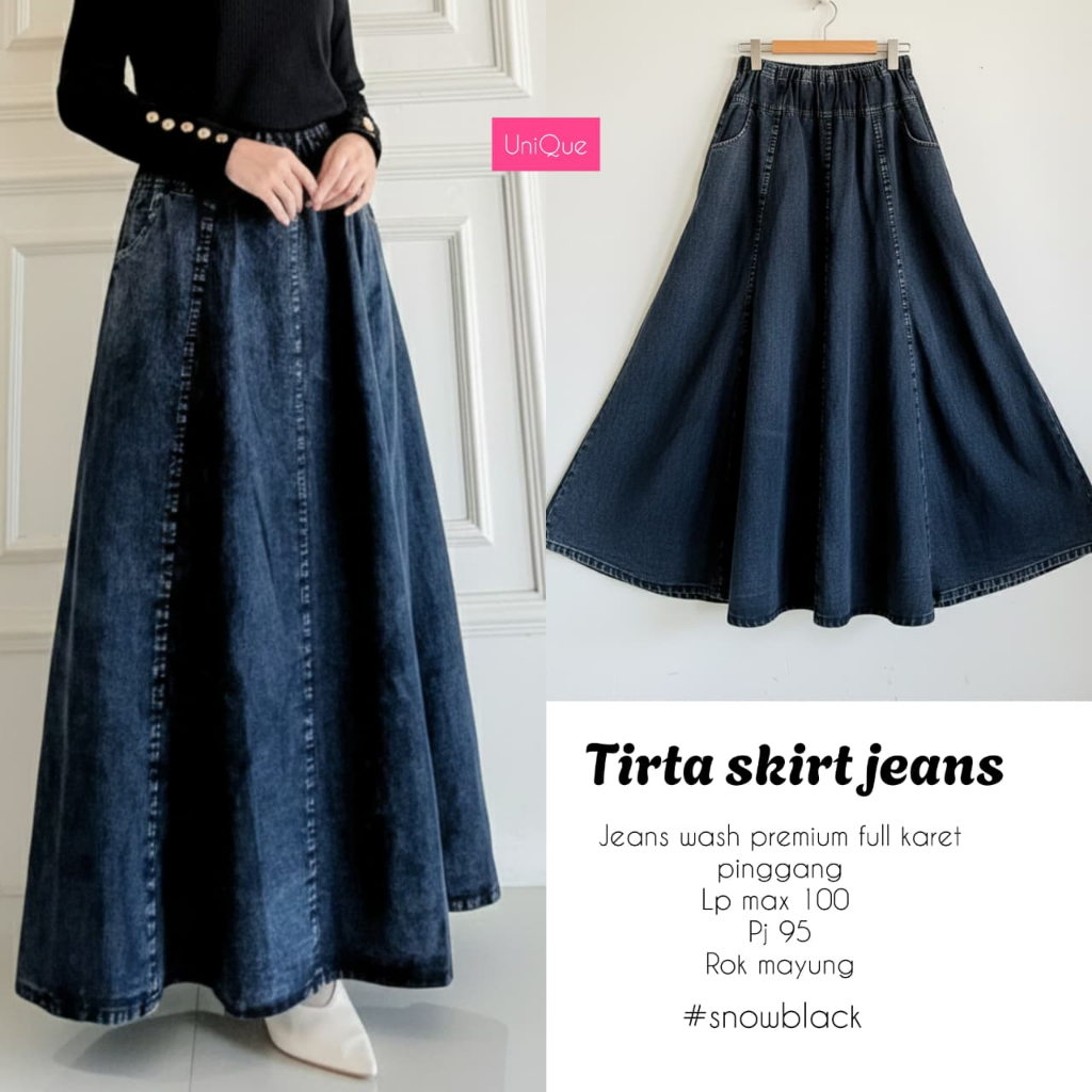 เสื้อผ้าผู้หญิง HQ RITA SKIRT JEANS จาก UNIQUe FASHION STORE