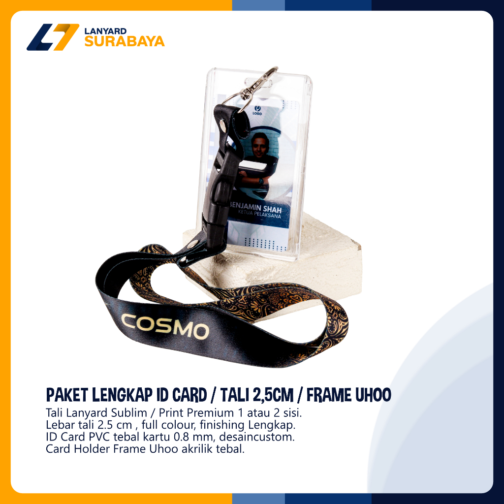 ONE SET OF COMPLETE ID CARD PACKAGES / 2.5CM STRAP / UHOO FRAME