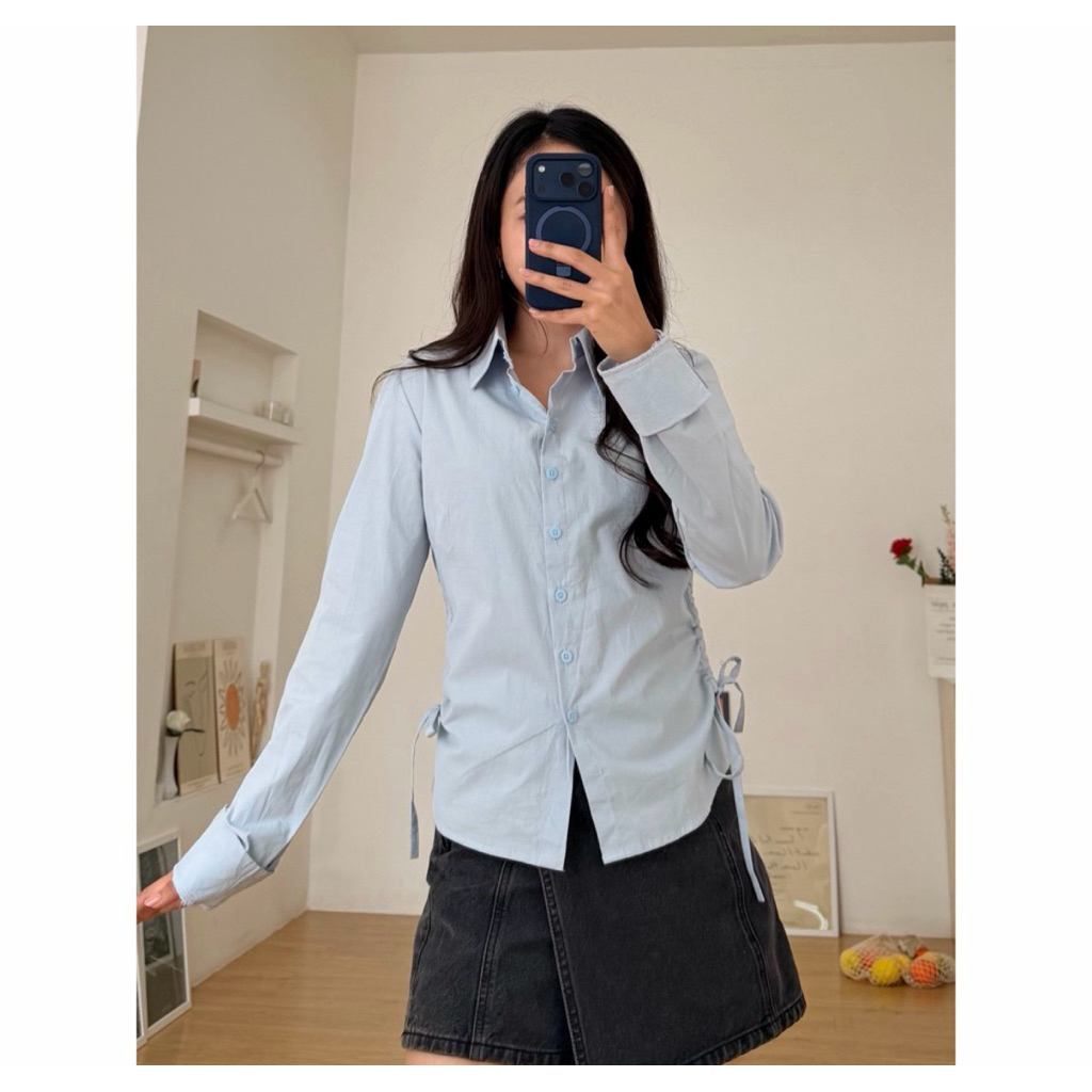 KEMEJA [READY] MONUMI- BLOSSOM SHIRT / LONG SHIRT / BODY FIT SHIRT / SLIM FIT