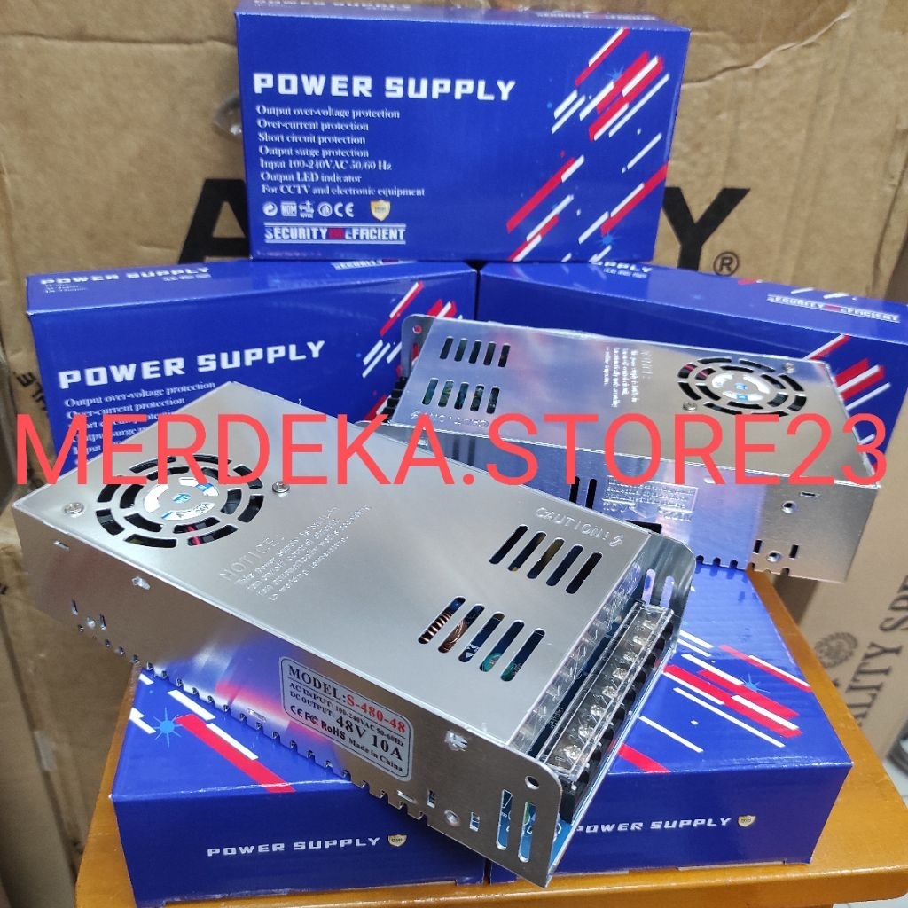 NEW Switching Power Supply PSU 48V 10A | รุ่น S-480-48 AC INPUT 100-240VAC 50-60Hz DC OUTPUT 48V 10A