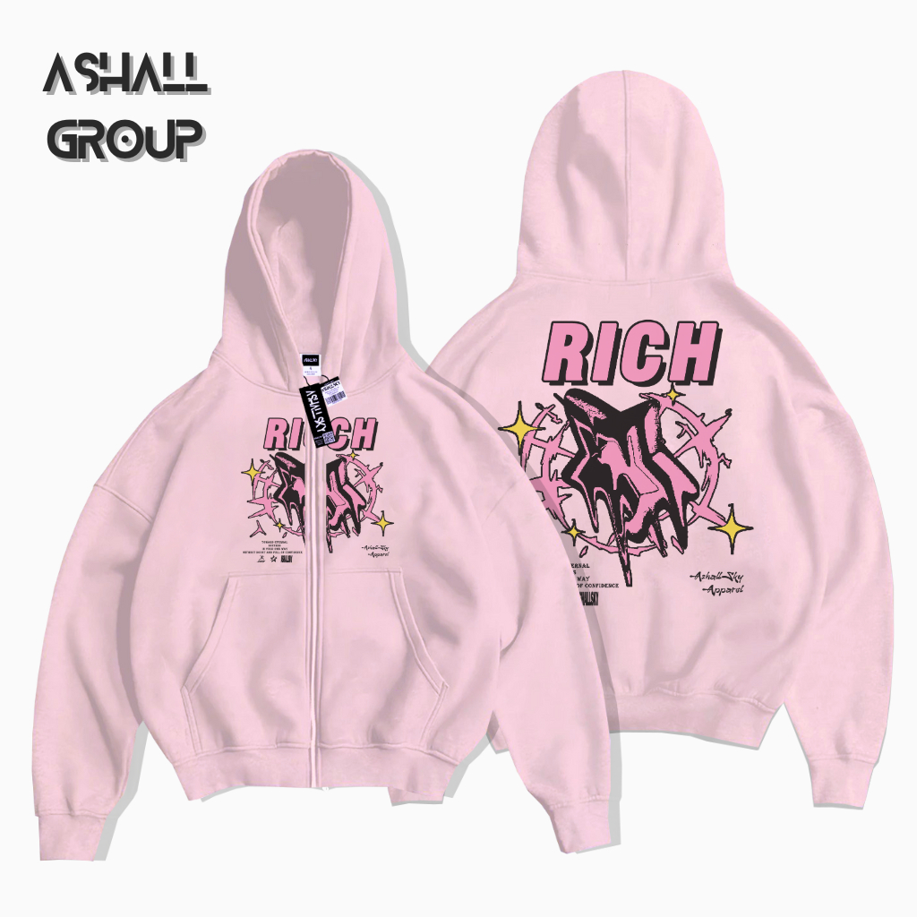 KATUN Berdine Zipper Boxy Distro Rich Motif Dusty Color Cotton Material Gsm 28