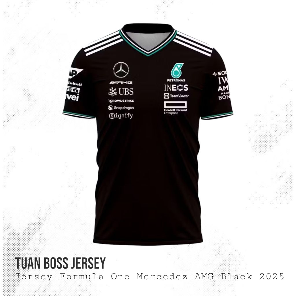 JERSEY FORMULA ONE MERCEDEZ AMG BLACK 2025