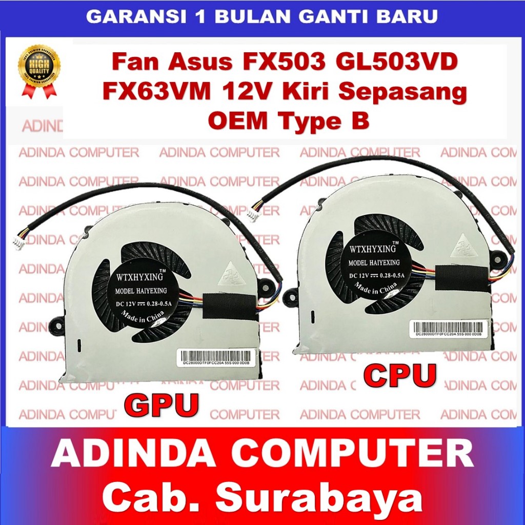 พัดลม Asus ROG Strix FX503 GL503VD GL503VM GL503VS GL503 GL703G703V CPU 12V