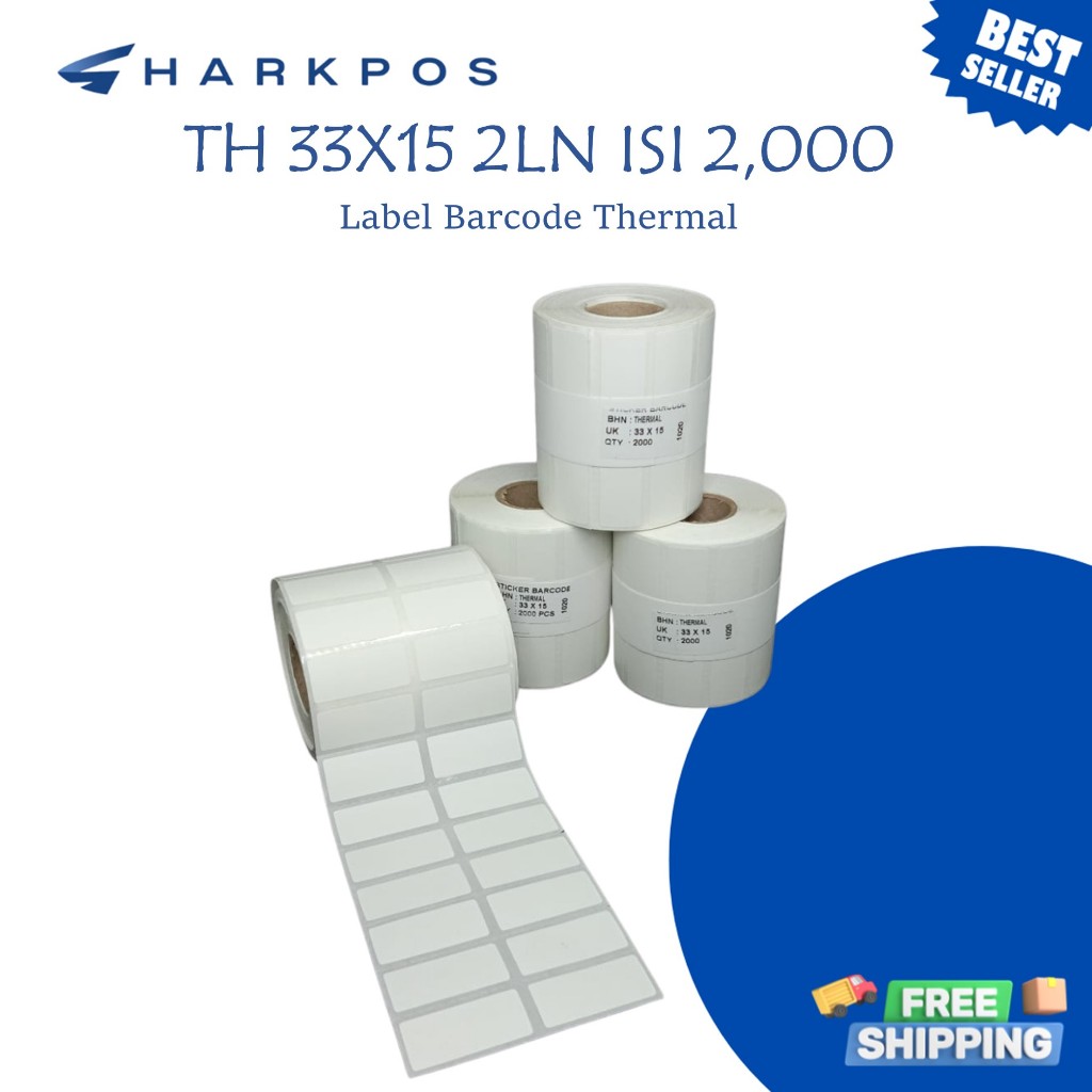 Sharkpos Label Barcode Thermal 33x15 2 Line ประกอบด้วย 2000 Thermal Sticker Paper Printer ราคา XP460