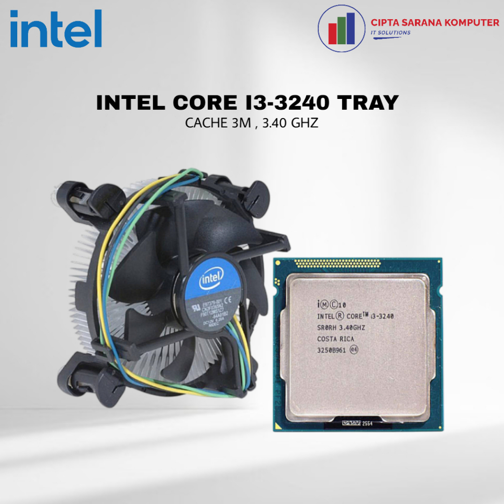 Intel Core i3-3240 ถาด 3MB 3.4GHz ซ็อกเก็ต LGA1155 + พัดลม