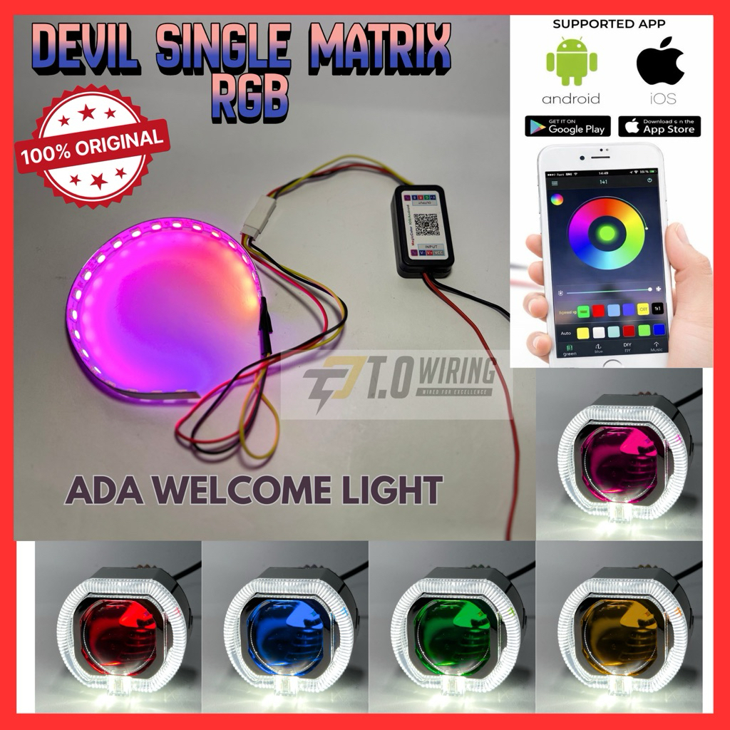 ต้นฉบับ DEVIL โคมไฟ 360 RGB บลูทูธคุณภาพระดับพรีเมียม DEVIL RGB MATRIX โมดูลคอนโทรลเลอร์ APPS บลูทูธ