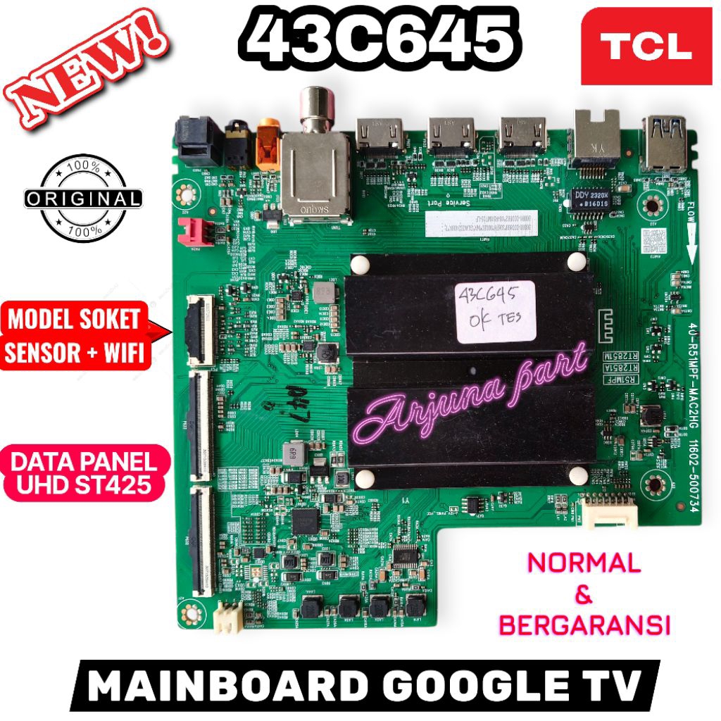 MESIN MB TV TCL 43C645/MAINBOARD TV TCL 43C645/โมดูลทีวีTCL 43C645/เครื่องจักรทีวีTCL 43C645 / MB TC