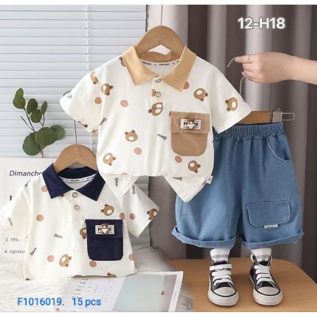 HONE BABY ชุดยีนส์ขาสั้นเด็กชายนําเข้าระดับพรีเมียม 0-5 ปี