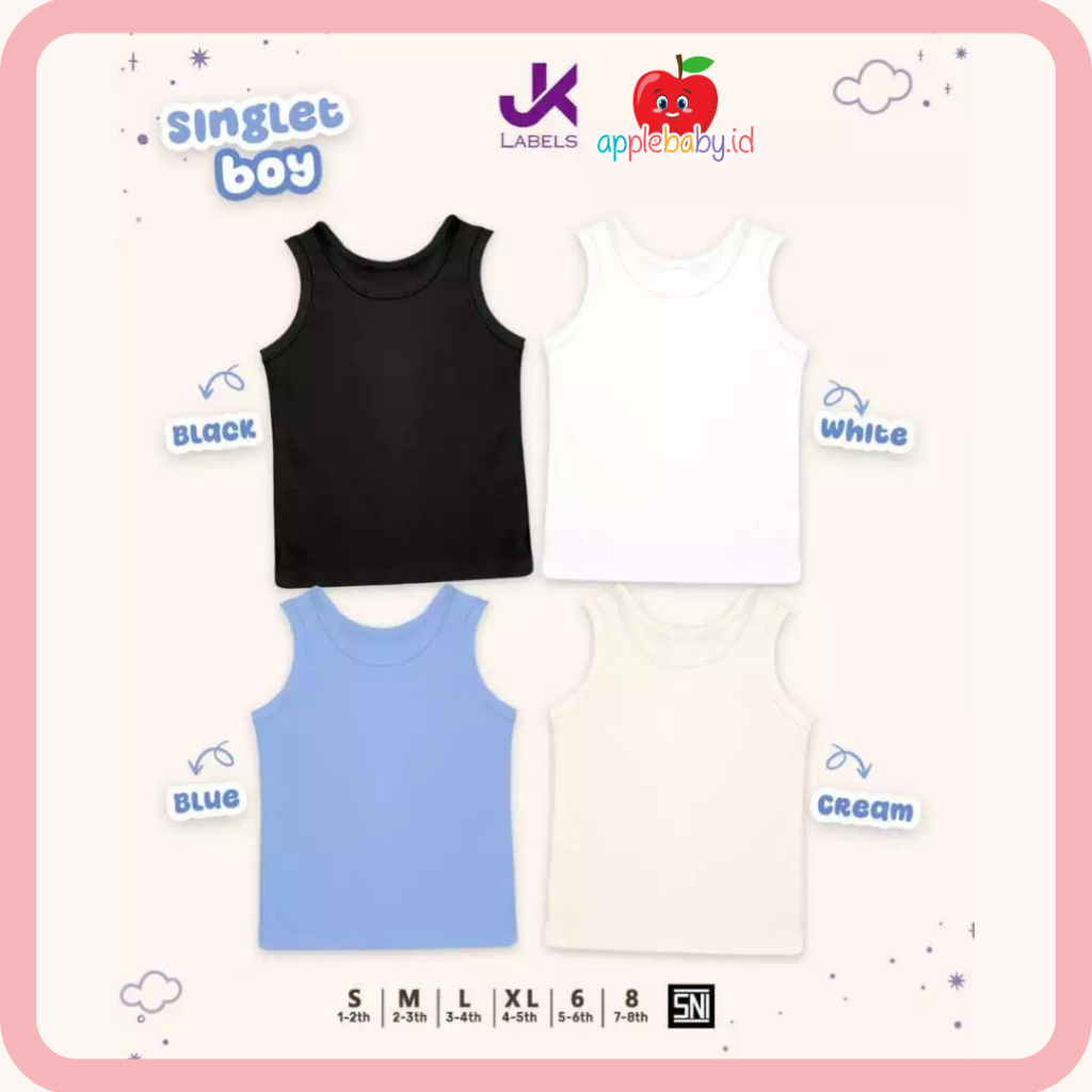 JK PLAIN SINGLET - BOY SINGLET - SINGLET 1-8Y