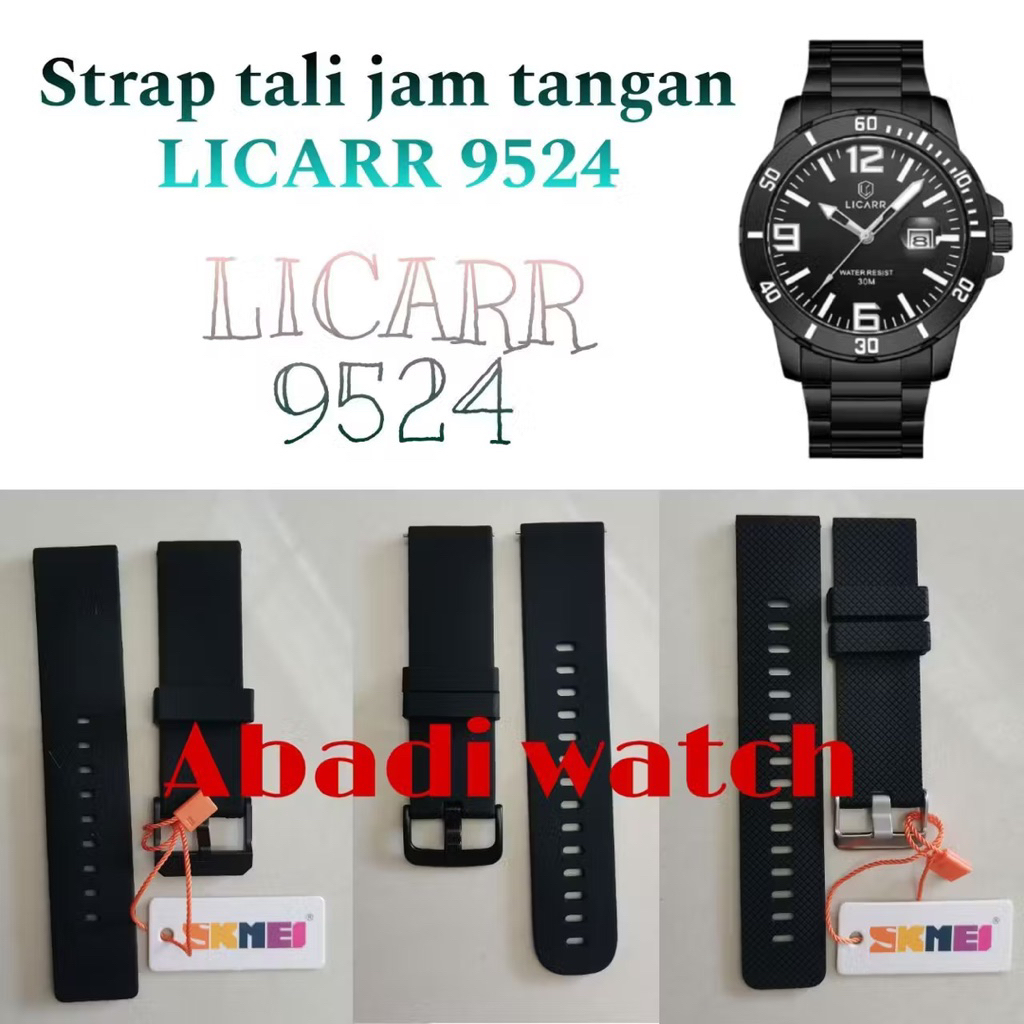 LICARR 9524 WATCH STRAP STRAIGHT RUBBER MATERIAL 22mm LICARR-954 STRAP