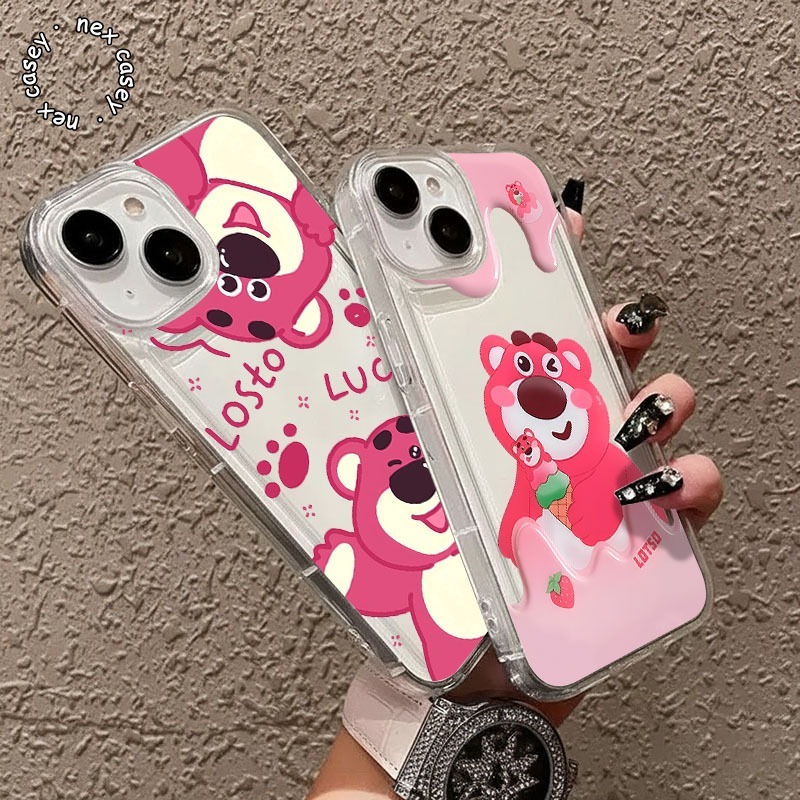 CASE CASING CLEAR AIR BAG THE CHARACTER PINKY ICE COMPATIBLE สําหรับ OPPO F1S F5 F7 F11 RENO 4 4F 5 