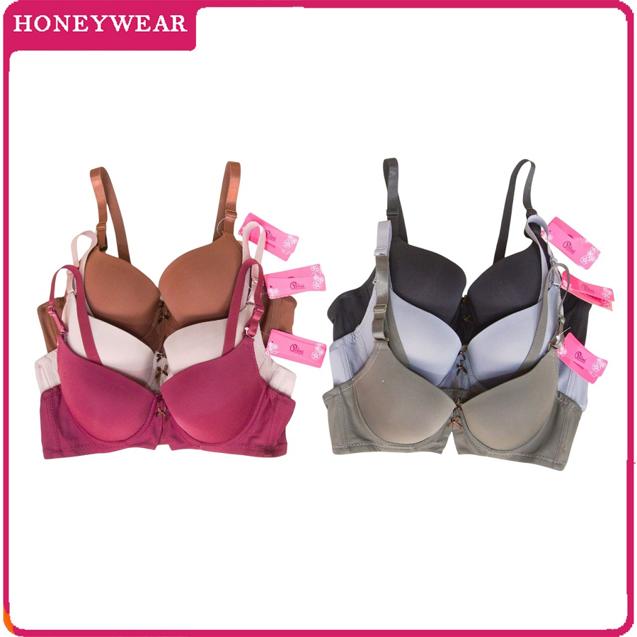 HW - เสื้อชั้นในผู้หญิง Push Up Underwire โฟมขนาดกลาง สวมใส่สบาย ชุดชั้นใน Polini คุณภาพดีที่สุด G71