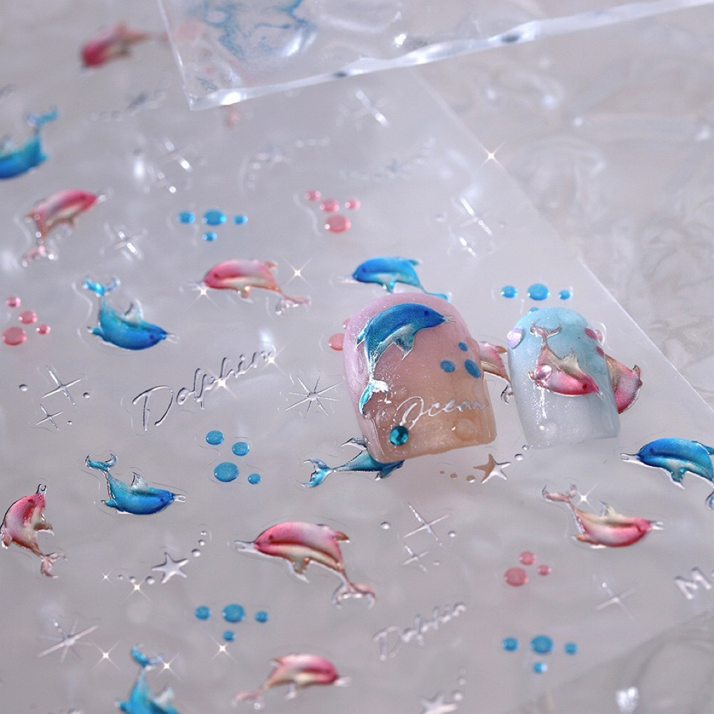 M-641 Tensor Nail Art Sticker / Dolphin Nail Sticker