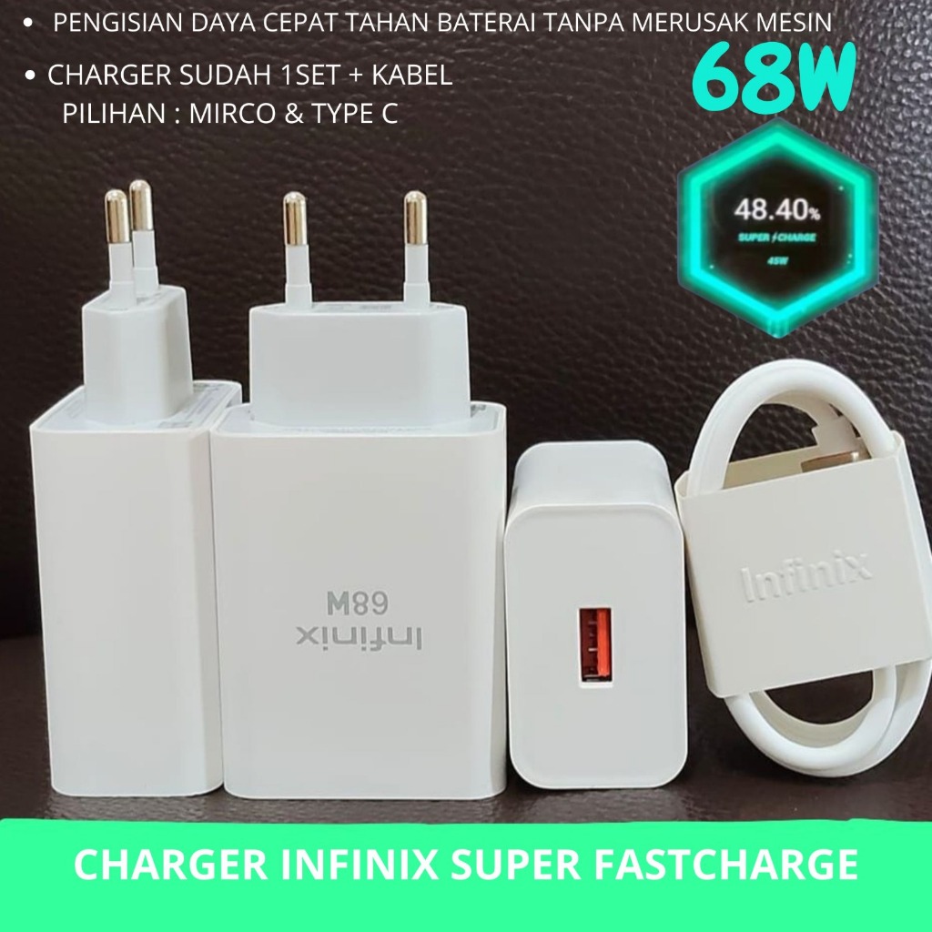 Infinix 68W Original Note 30 Pro infinic Zero 30 5G USB-C Fast Charging Charger / เครื่องชาร์จ Infin
