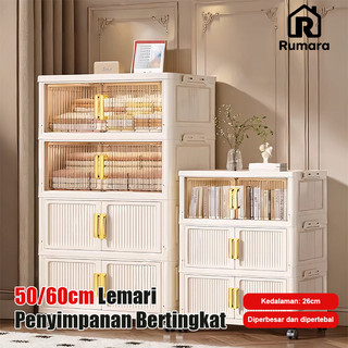 [Ready Stock] Rumara-Wardrobe Storage Lipat 2-6 Susun 50cm/60cm Lemari Plastik Serbaguna Pakaian