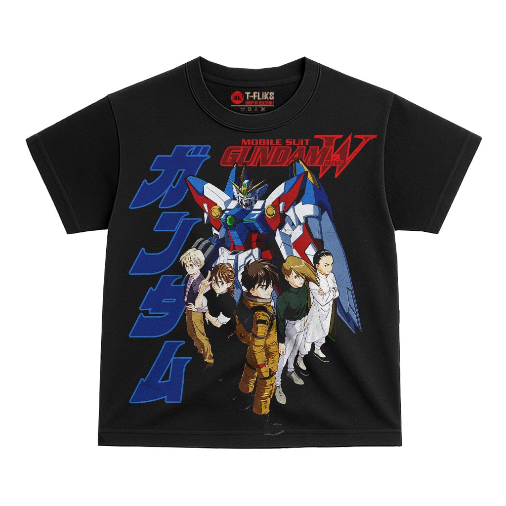 M0B1L3 SU1TS GUND4M W1NGSSSSSSS CARTOON FILM TSHIRT OVERSIZE UNISEX สีดํา - TFIKS