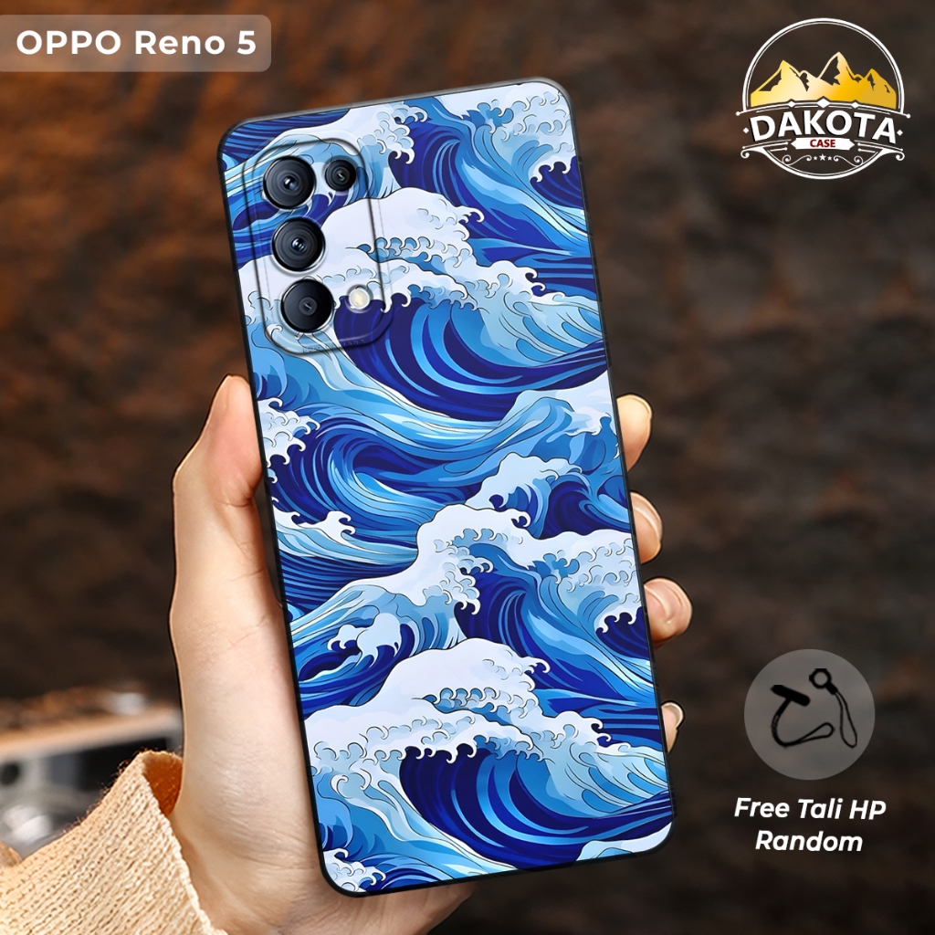 Oppo Waves Motif Phone Softcase สําหรับ OPPO Reno 5 / Reno 8 4G / Reno 4F / Reno 8T / Reno 11 Pro 11