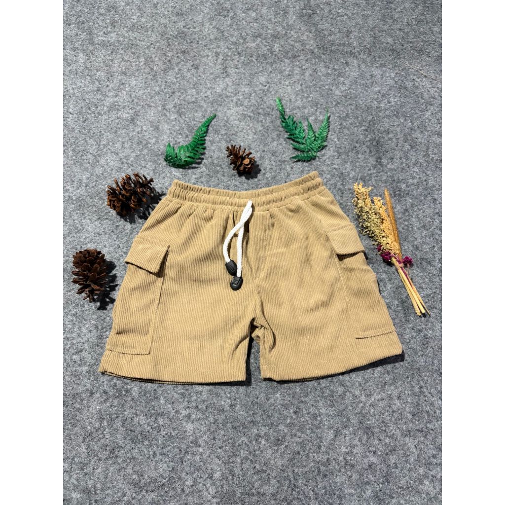 3PCS 100RB UNISEX CARGO SHORTS//AGES 1-14 YEARS//PREMIUM KODUROY MATERIAL