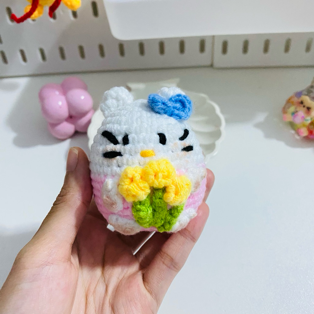GANTUNGAN Hello Kitty amigrumi/Hello Kitty พวงกุญแจถัก/พวงกุญแจ Hello Kitty