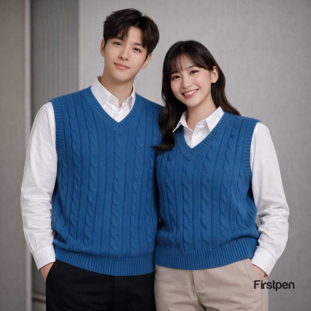 เสื้อกั๊กผ้าถักเกาหลี ไม่จํากัดเพศ สําหรับผู้ชายและผู้หญิง