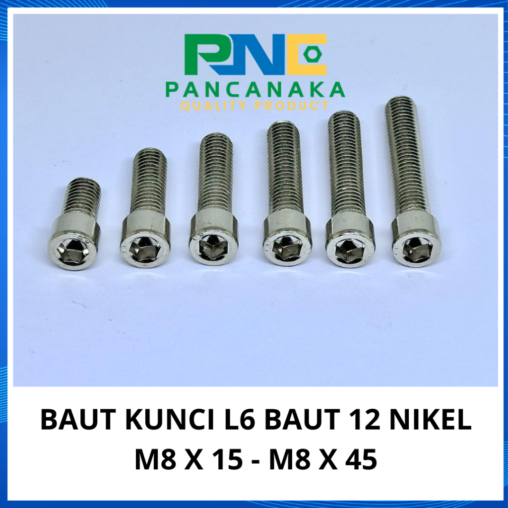 Bolt L M8X15 - M8X45 Key L 6 BOLT 12 Nickel Chrome
