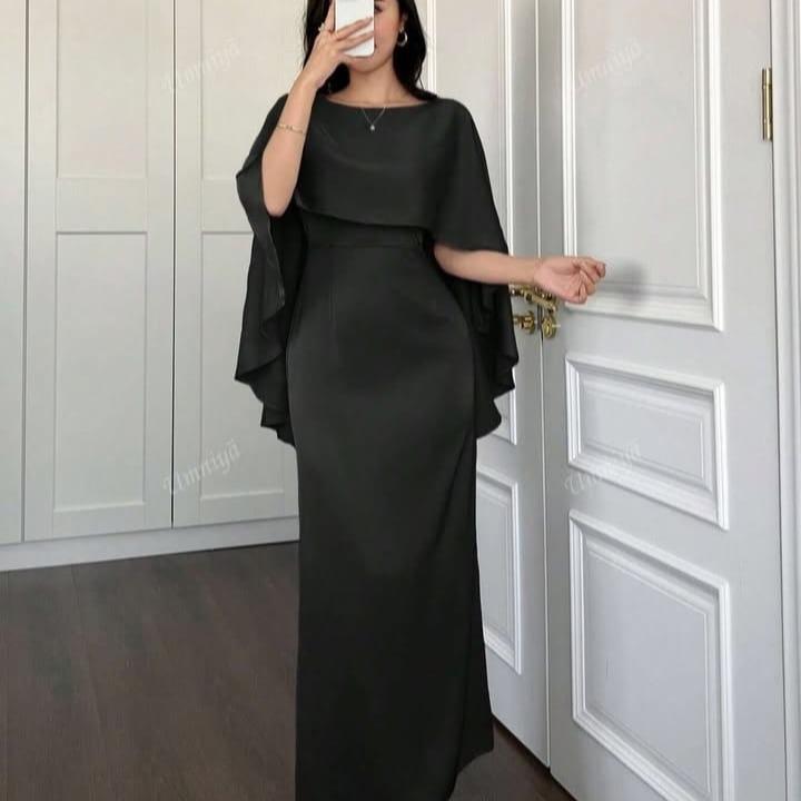 GAMIS/SATIN PREMIUM SILK/PLAIN/ELEGANT/FLOW DRESS