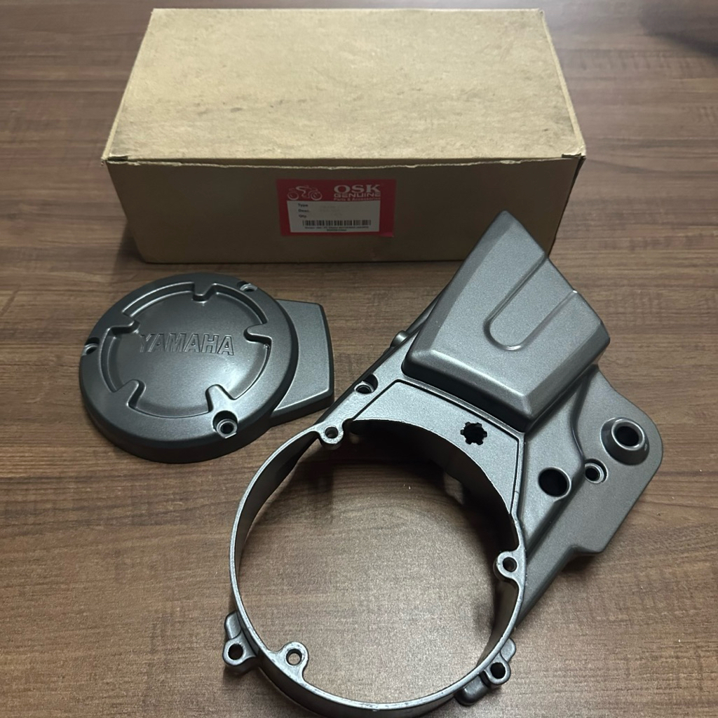 (สีเงิน) OSK RXK NEW LEFT CLUTCH COVER CRANK CASE CRANKCASE HOUSING BLOCK MAGNET KALTER KRENGKES MOT